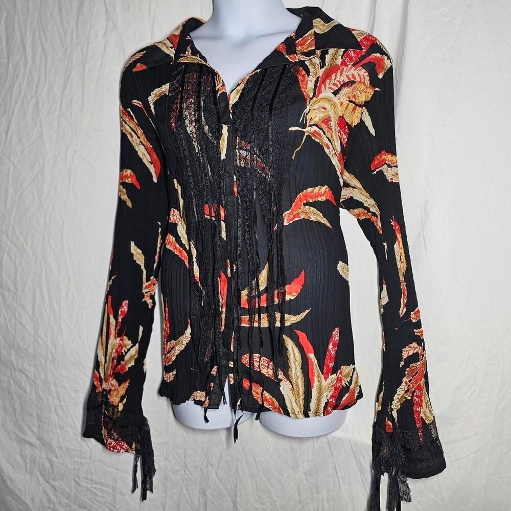 vintage y2k 90s whimsigoth fairy flare sleeve plus size top